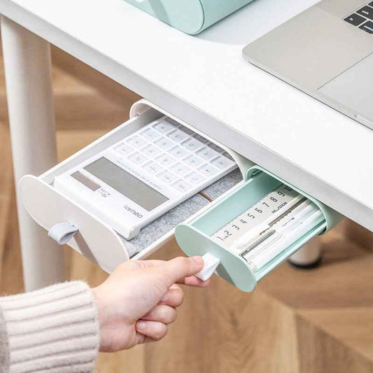 Under-Desk Pull-Out Pencil Tray & Storage Organizer