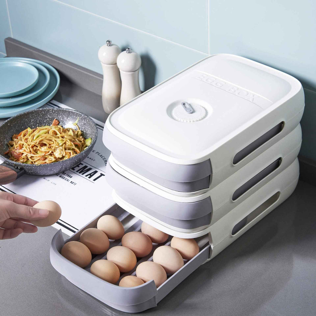 Refrigerator Egg & Dumpling Storage Drawer Organizer