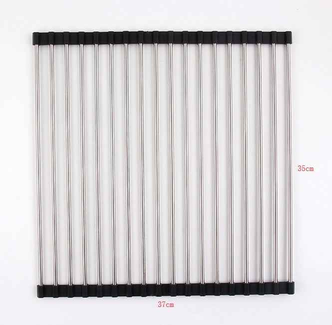 Folding Kitchen Drain Sink Rack Stainless Steel
