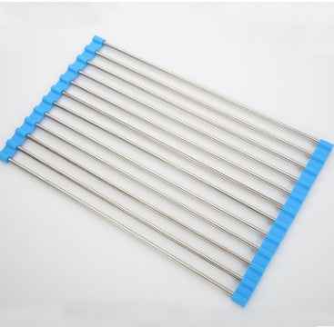 Folding Kitchen Drain Sink Rack Stainless Steel