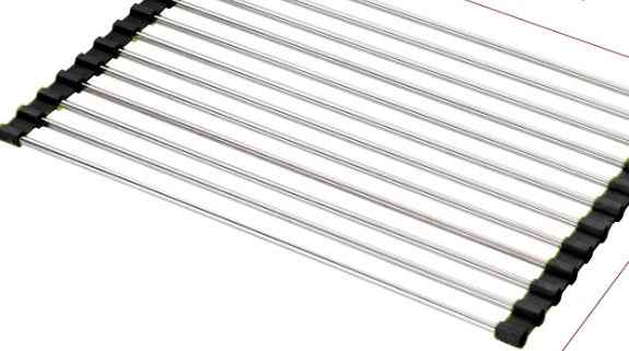 Folding Kitchen Drain Sink Rack Stainless Steel