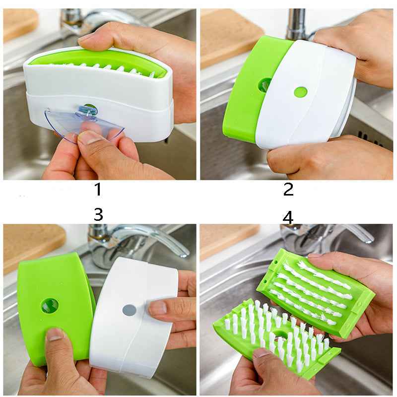 Suction Cup Kitchen Cleaning Brush Set